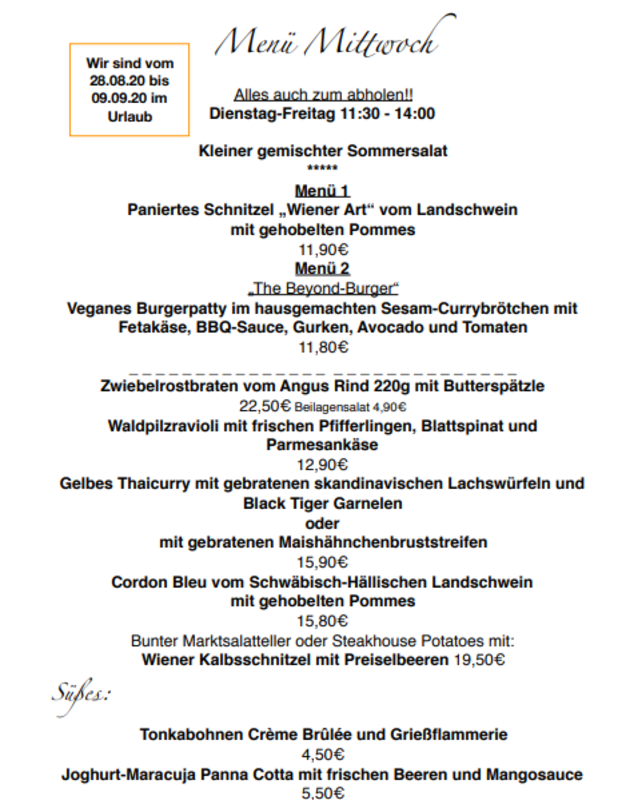 Mittagstisch in Ulm kochenlassen