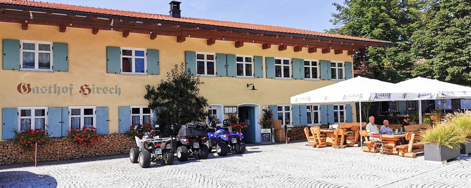 Aboessen und Mittagstisch im Gasthof Hirsch in Wildpoldsried - gerne auch auf der Terrasse - Restaurant - Imbiss - Mittagessen - Wirtschaft - Gasthaus in Wildpoldsried